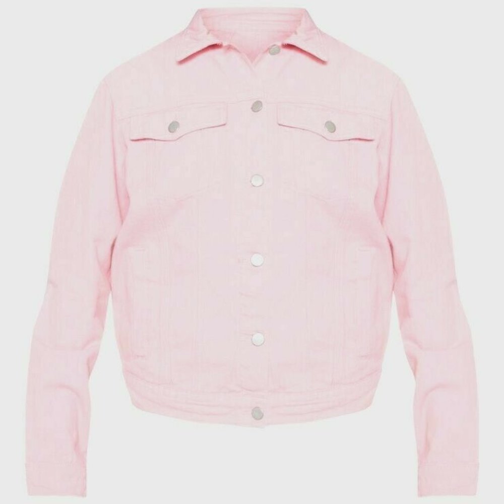 New Michael Kors pink Demin Jacket size XL